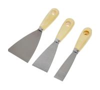 BeeSavvy 3pc Putty Kn-IFE Set, Multi-Size Scraper Set, Durable Steel Scraper, Wooden Handles, Perfect Paint Removal, Wall Repair, Plastering & Decorating, 1,2,3 inches