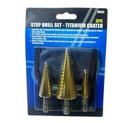 BeeSavvy 3Pcs Step Drill Bit Set, Titanium-Coated, 1/4'' Quick- Hex Shank, Nylon Storage Pouch, Durable and Efficient, Perfect for Metal, Wood, Plastic, Plumbing & DIY Applications