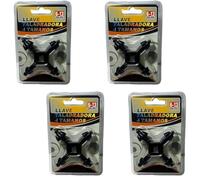 BeeSavvy 4 Way Drill Chuck Key, Multi-Size 6-13 mm, Heavy-Duty Steel, Lightweight & Portable, Compact Cross Design for Electric Drills, Drill Presses & Rotary Tools, (Pack of 4)