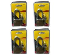 BeeSavvy 40 mm Long-Shackle Security Padlock, Ergonomic Grip, Compact, Portable Design, Corrosion-Resistant, Perfect for Doors, Lockers, Cabinets, Sheds, Toolboxes, Storage Units, (4 Pcs)