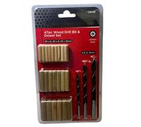 BeeSavvy 47pc Wood Drill Bit & Dowel Set, DIY Enthusiasts, Compact, Lightweight, Easy-To-Carry, Long-Lasting Performance, Perfect For Cabinetry, Furniture Making, Home Repairs, Wood Drilling