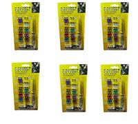 BeeSavvy 6-24 Volt Auto Tester Kit, Precision Car Voltage Tester, Automotive Electrical Diagnostics, Indicator Light (3A, 5A, 7.5A, 10A, 15A, 20A, 25A, 30A, 35A, 40A) (Pack of 6)