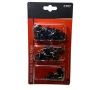 BeeSavvy 80-Piece Black Cable Clips Set, Plastic U-Shaped Cable, Tidy Clips with Steel Nails, Strong Grip, Indoor and Outdoor, Easy to Install, Neat and Reliable Cable Fixing Solution