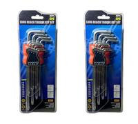 BeeSavvy 9-Piece Torque Key Set, 40CR Steel Precision Torx Wrenches, Chrome-Plated Finish, Tamper-Proof Design, Perfect for Automotive, Machinery, DIY & Professional Repairs-WR236, (Pack of 2)