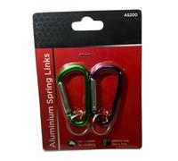 BeeSavvy Aluminium Spring Links, 2-Piece Carabiner Clip Set, Multi-Colour, Lightweight & Durable, Non-Climbing Utility Hooks, Key Rings for Camping, Hiking, Backpacks, Tools, Outdoor Gear