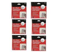 BeeSavvy Blackspur Plasterboard Wall Patch, Self-Adhesive, Drywall Repair Patch for Holes and Cracks,Perfect for Home Wall Repairs, DIY Plaster Fixing,10 x10cm (Pack of 6)