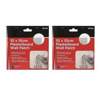 BeeSavvy Blackspur Plasterboard Wall Patch, Self-Adhesive, Drywall Repair Patch for Holes and Cracks,Perfect for Home Wall Repairs, DIY Plaster Fixing,10 x10cm (Pack of 2)