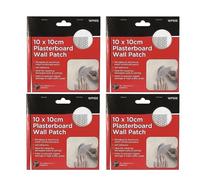 BeeSavvy Blackspur Plasterboard Wall Patch, Self-Adhesive, Drywall Repair Patch for Holes and Cracks,Perfect for Home Wall Repairs, DIY Plaster Fixing,10 x10cm (Pack of 4)