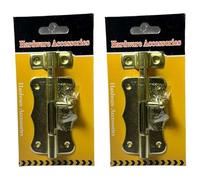 BeeSavvy Brass Barrel Bolt, Security Applications, Lightweight, Easy to Use, Portable, Vertical, Horizontal, Left or Right-Hand, Ideal for Pet Gates and Animal Enclosures, (2 Pcs)