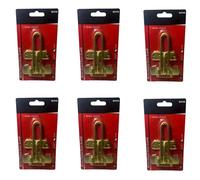BeeSavvy Brass-Plated Door Guard, Latch for Front Doors, Enhanced Strength, Long-Lasting Protection, Weather-Resistant,Perfect for Apartment Entrances, Hotel Rooms, Guest (Pack of 6)