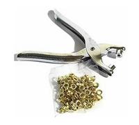 BeeSavvy Eyelet Pliers with 100 Eyelets, Forged Steel Tool, Ergonomic Anti-Slip Grip, Compact and Lightweight, Eyelet Punch Tool for Leather, Fabric, Canvas Projects, and DIY Applications