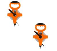 BeeSavvy Frame Measuring Long Tape, Fiberglass Construction, Double-Sided Metric Marking, Comfortable Grip, 3X Faster Rewind Handle, Handy Ring For Construction, 30m (Pack of 2)