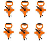 BeeSavvy Frame Measuring Long Tape, Fiberglass Construction, Double-Sided Metric Marking, Comfortable Grip, 3X Faster Rewind Handle, Handy Ring For Construction, 30m (Pack of 6)