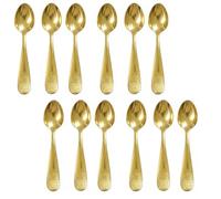BeeSavvy Gold Stainless Steel Dinner Spoon, Elegant Serving Spoon, Long-Lasting Shine, Rust-Resistant, Comfortable Grip, Perfect for Serving Rice, Curries, Desserts, Soups, Easy to Clean, (12 Pcs)