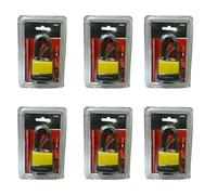 BeeSavvy Long Laminated Padlock, Duty Steel Body, Rust-Resistant Coating, Waterproof, Long-Shank Design, Secure Keyed Locking System, Perfect for Garden Areas, Workshops, Warehouses,40mm, (6 Pcs)