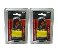 BeeSavvy Long Laminated Padlock, Duty Steel Body, Rust-Resistant Coating, Waterproof, Long-Shank Design, Secure Keyed Locking System, Perfect for Garden Areas, Workshops, Warehouses,40mm, (2 Pcs)