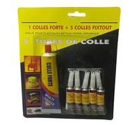 BeeSavvy Multi-Purpose Super GLUE Set, Strong Adhesive, Fast-Bonding, Long-Lasting, Adhesive for Plastic, Metal, Glass, Ceramics, High-Strength Glue for DIY, Crafting, 6 Tubes (1 Large + 5 Small)