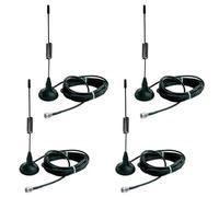 BeeSavvy TV Antenna with Coaxial Cable, Magnetic Base, Indoor & Outdoor Use, Lightweight, Signal Antenna for Clear Digital TV, FM Radio & DVB-T Reception,1.5M, (4 Pcs)