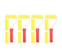 BeeSavvy10-Inch Foam Roller Set, Ergonomic Red Handle, Easy to Clean and Reusable, Compact Design, DIY Enthusiasts, Perfect for Walls, Ceilings, Doors, Indoor and Outdoor Use (Pack of 4)