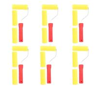 BeeSavvy10-Inch Foam Roller Set, Ergonomic Red Handle, Easy to Clean and Reusable, Compact Design, DIY Enthusiasts, Perfect for Walls, Ceilings, Doors, Indoor and Outdoor Use (Pack of 6)