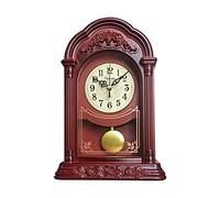 Beesealy Table Clock Vintage, Mantel Clock Silent Decorative,Fireplace Mantle Clock, Battery Operated Desk Clock for Living Room Decor Office Shelf Decoration…