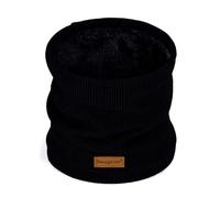 Beesgarden Winter Neck Warmer Snood with Gift Box and Greeting Card, Soft and Comfortable Fluff Lining, Outdoor Warm Scarf for Walking Cycling Hiking Skiing (Black)