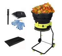 BEESOM Electric Leaf Mulcher/Shredder,Wood Chipper Electric,Bladeless Leaf Shredder for 20:1 Reduction Ratio, 10000-Rpm Mulch up to 55 Gallons per Minute, 20 Cutting Lines Powercord×20m
