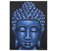 Beespoke Gifts Buddah Painting - Blue Brocade Detail