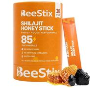 BeeStix Pure Himalayan Shilajit Honey Sticks With Organic Honey & Cinnamon | 85+ Trace Minerals for Energy, Focus & Performance Support for Men & Women | 75%+ Fulvic Acid | 30 Sticks