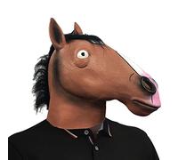 BEESUM Exclusive Horseman Head Mask Horse Cosplay Masks for Halloween Party Costume Latex (Brown)