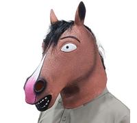 BEESUM Latex Horseman Full Head Mask BaJack Horse Cosplay Masks for Halloween Party Costume