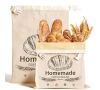 Beeswax Bread Bag, 1 Pack Bread Bag for Homemade Bread Reusable Toaster Bag with Clips Large Capacity Cotton Linen Storage Pounch Food Grade Bakery Basket for Sourdough & Fresh Breads
