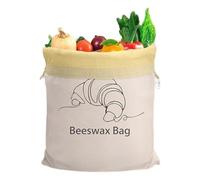 Beeswax Bread Bag - 16.93 Reusable Cotton Bread Holder | Eco Friendly Sourdough Bag with Zipper | Natural Beeswax Freshness Bag for Homemade Bakery. 16.9x13inch, Food Grade.