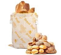 Beeswax Bread Bag 17×13 Inch Strap Reusable Washable Sourdough Storage Bag