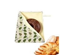 Beeswax Bread Bag Reusable Large Breathable Linen Storage Pouch, Banana leaves, verwijzen naar de beschrijving, Unisex