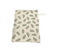 Beeswax Bread Bags 43x33cm Reusable Breathable Linen Pouch, Green Leaves | with Wide Zipper Beeswax Coated Bread Storage Bags for Kitchen, Pantry, Freezer, Produce, Food