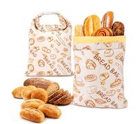 Beeswax Bread Bags, Double-Layer Reusable Bees Wax Bread Bag, Bread Bags to Keep Bread Fresh for Homemade Bread, Food Safe Bread Storage Bags for Kitchen Daily Use & Baking Lovers