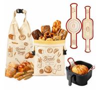 Beeswax Bread Bags for Homemade Bread (2 Pack, 43x33 cm) + 2 Baking Mats | Natural Beeswax, Reusable Cotton Storage Bag to Keep Food Fresh. Ideal for Homemade Sourdough, Alternative to Plastic Wrap