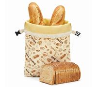 Beeswax Bread Bags, Reusable Cotton Bread Bag with Removable Beeswax Lining, Bread Storage for Homemade Bread Sourdough Artisan Loaves, Eco-Friendly Bag to Keep Loaves Fresh