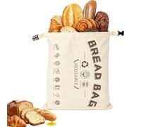 Beeswax Bread Bags with Zip Closure, Reusable Bags with Natural Beeswax Lining, Eco-Friendly Food Storage Bag for Sourdough, Artisan Loaves & Pastries, Keeps Fresh Longer (Beige)