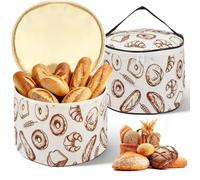 Beeswax Bread Bin 2 Pack for Sourdough, Foldable, Round Zipper (2-Pack)