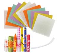 Beeswax Candle Making Kit, 12 Pieces Coloured Beeswax Plates, 20 x 20 cm, Beeswax Leaves for Candle Making, DIY Beeswax Candles for Adults and Children