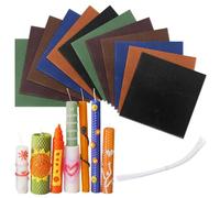 Beeswax Candle Making Kit, 12 Pieces Coloured Beeswax Plates, 20 x 20 cm, Beeswax Leaves for Candle Making, DIY Beeswax Candles for Adults and Children