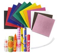 Beeswax Candle Making Kit, 12 Pieces Coloured Beeswax Plates, 20 x 20 cm, Beeswax Leaves for Candle Making, DIY Beeswax Candles for Adults and Children