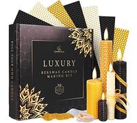 Beeswax Candle Making Kit All-Inclusive - Crafts for Adults Women Luxury Candles Gifts for Women Man DIY Kits for Adult Arts and Crafts Modern Art Supplies Craft Set Black & Gold Home Decor Clearance