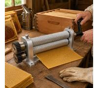 Beeswax Comb Foundation Roller Mill, Heavy Duty Stainless Steel Beekeeping Equipment, Hand Operated Wax Press Tool for Beekeepers, Makes Uniform Honeycomb Sheets 5.1mm