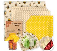 Beeswax Food Wraps 9 Pack Reusable Food Wrap Wax Paper Sheets, Eco Friendly Bees Wax Food Covers for Mason Jars, Sandwiches, Cheese, Bread Bags & Bowls, Green Kitchen Gift Set