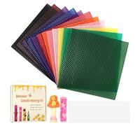 Beeswax for Candle Making Kit, 12 Colours Beeswax Sheets with Wicks for Beeswax Candles, 100% Natural Bees Wax for Making Beeswax Candles, Make Your Own Rolling Candle for Adults Kids (20 * 20 cm )