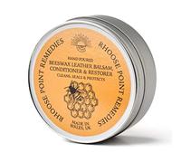 Beeswax Leather Balsam Rich Conditioner & Restorer 300ml - 100% Natural Ingredients CLEANS SEALS & PROTECTS Handpoured in UK Chemical Free Biodegradable Moisturises Nourishes Prolongs Life of Items