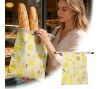 Beeswax Lining Bread Bags, Reusable Cotton Beeswax Bag, Moisture Lock with Zip, for Homemade, Sourdough Bread (1, Yellow1)